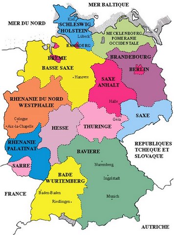 carte des régions allemandes
